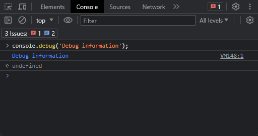 method console debug