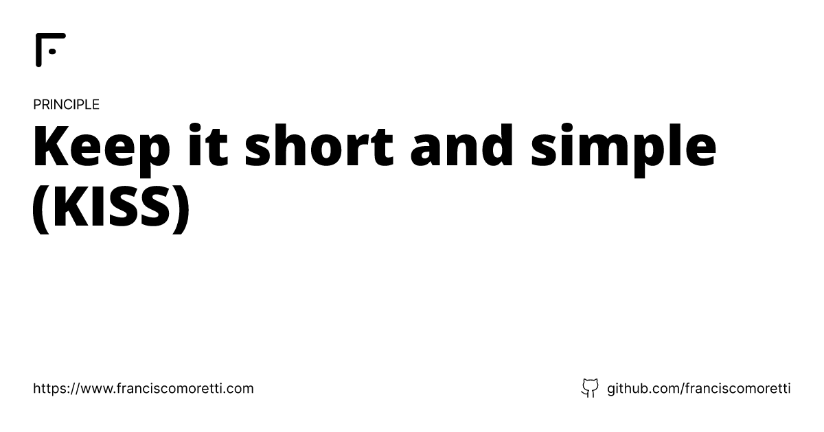 Keep it short and simple kiss code tips 