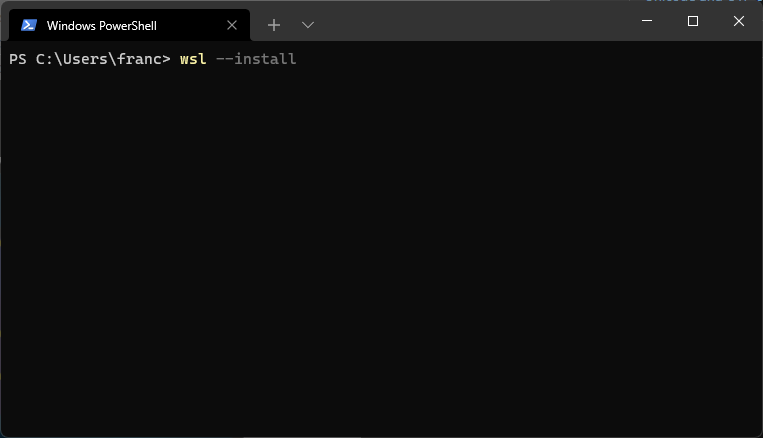 Instal WSL
